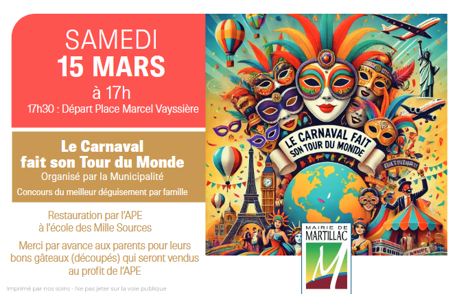 Le Carnaval de Martillac "Fait son Tour du Monde"